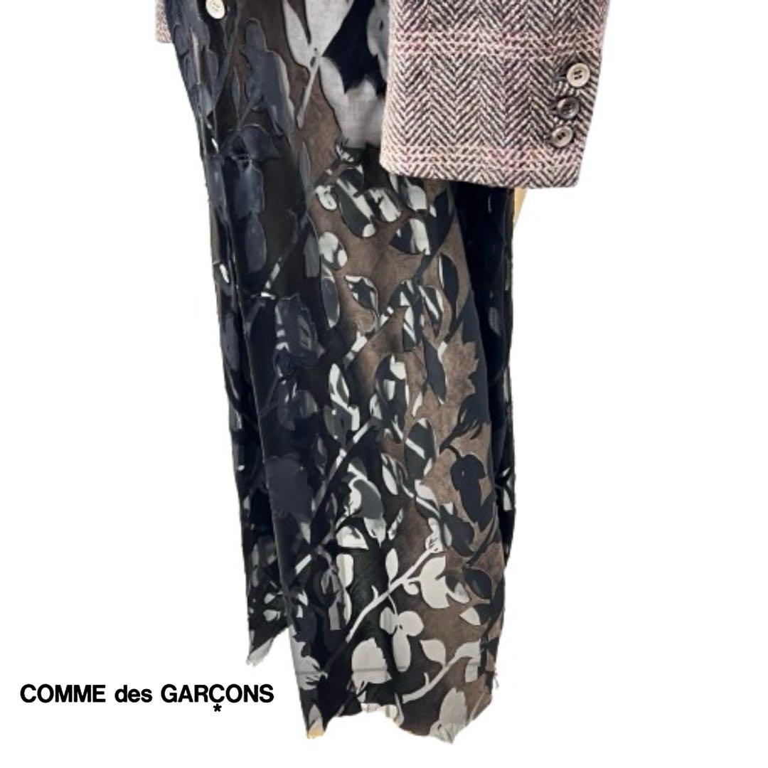 貴重！comme des garconsシアー柄切替オーバーコートmi121
