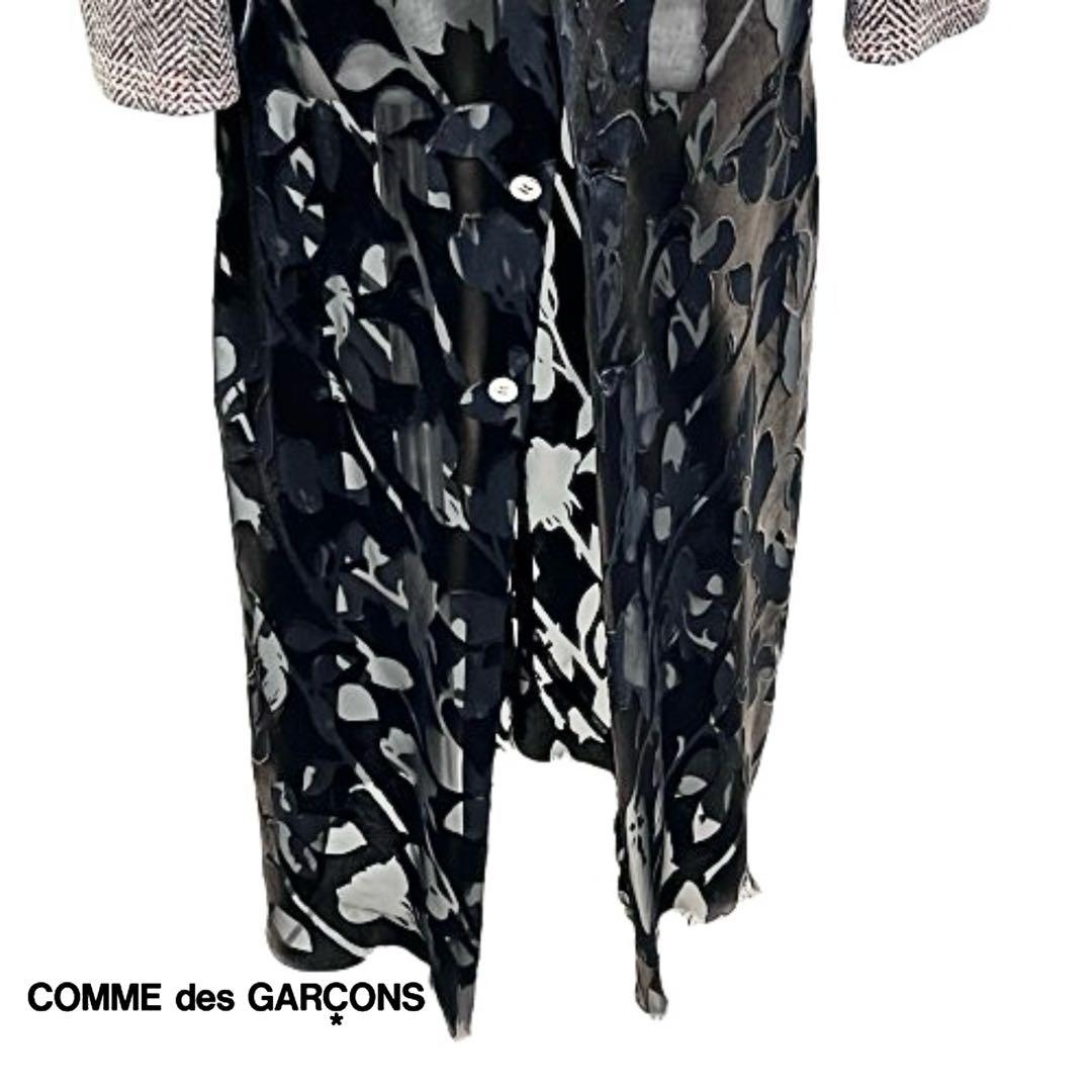 貴重！comme des garconsシアー柄切替オーバーコートmi121