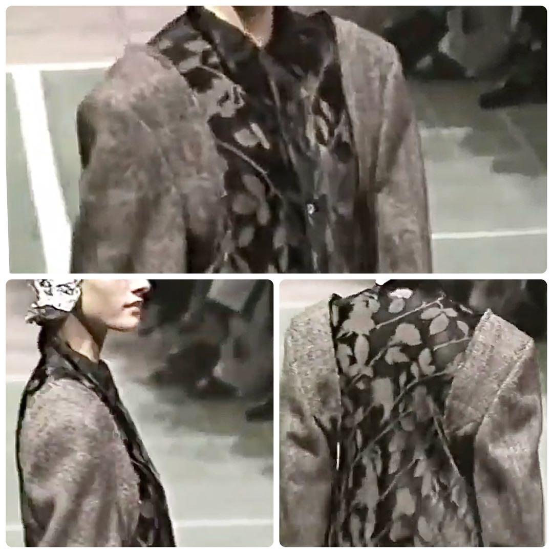 貴重！comme des garconsシアー柄切替オーバーコートmi121