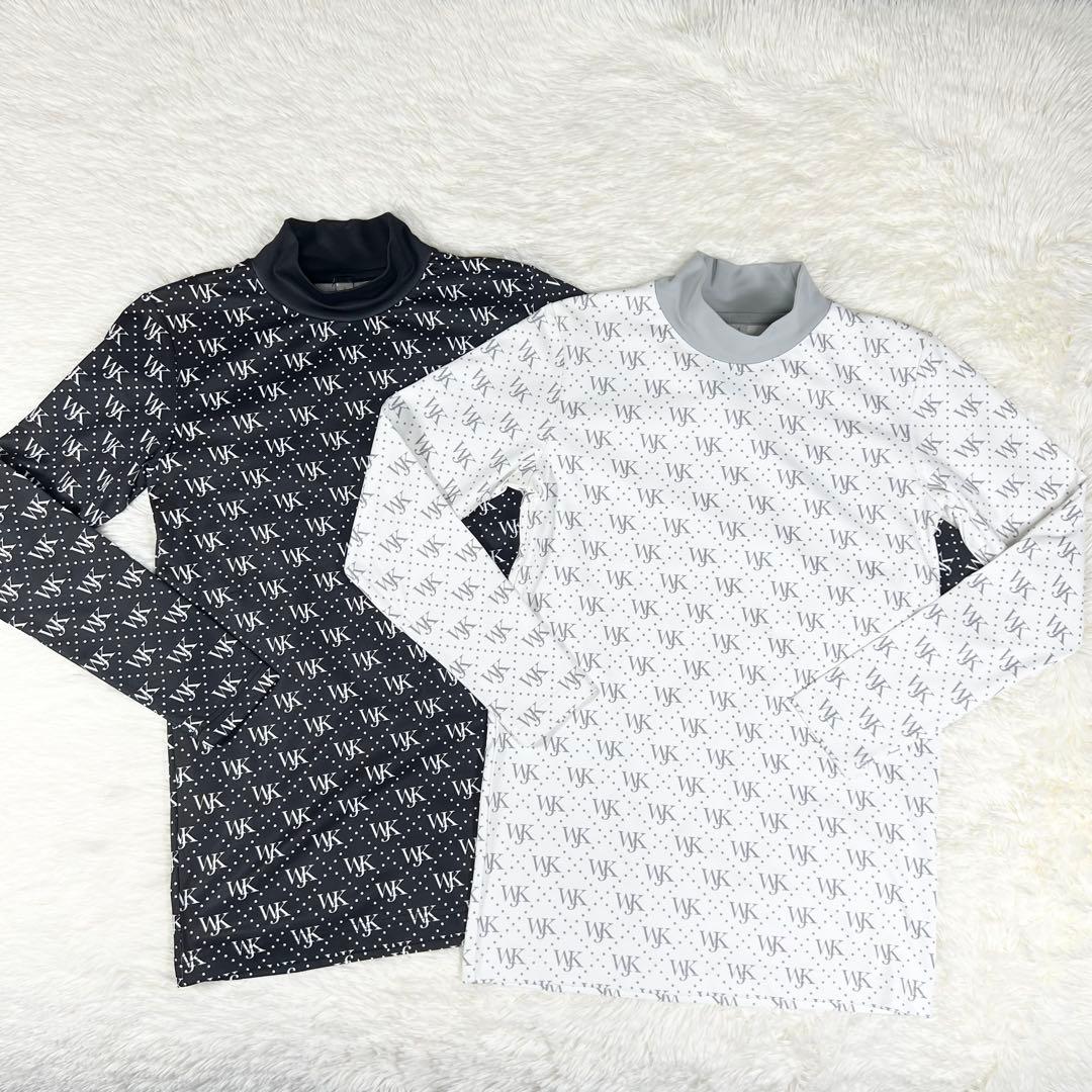 wjk wjkg ゴルフ カットソー モノグラム ハイネック モックネック