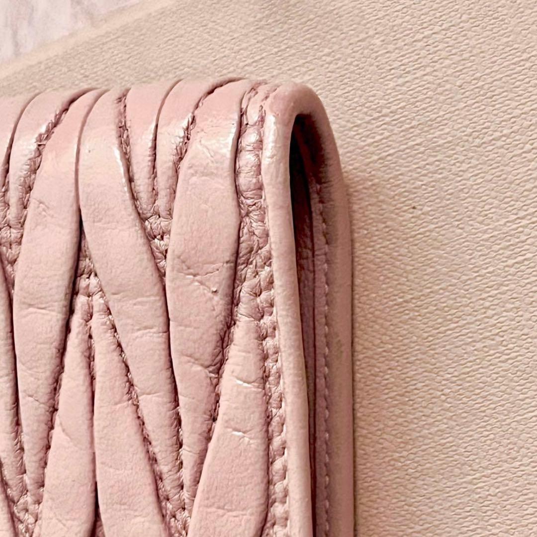 miu miu ミュウミュウ マテラッセ ビジュー パール 二つ折り財布 箱付き