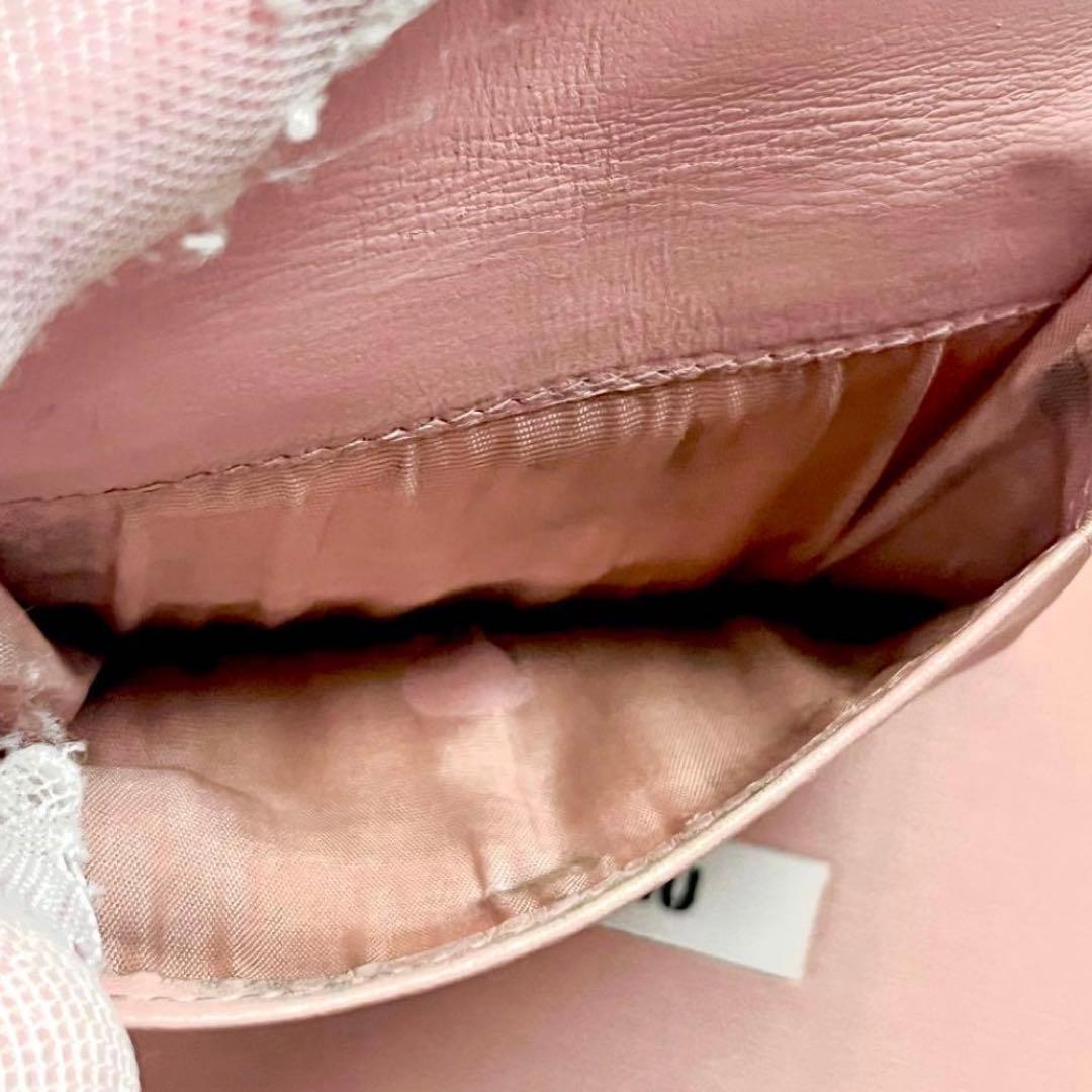 miu miu ミュウミュウ マテラッセ ビジュー パール 二つ折り財布 箱付き