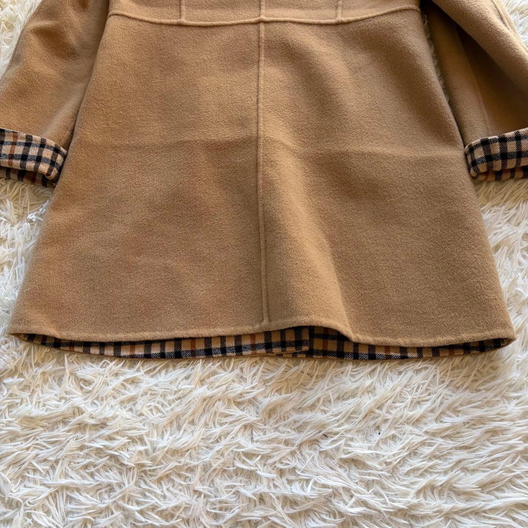 ダックス ロンドンロング ウールコート キャメル ハウスチェック Lサイズ