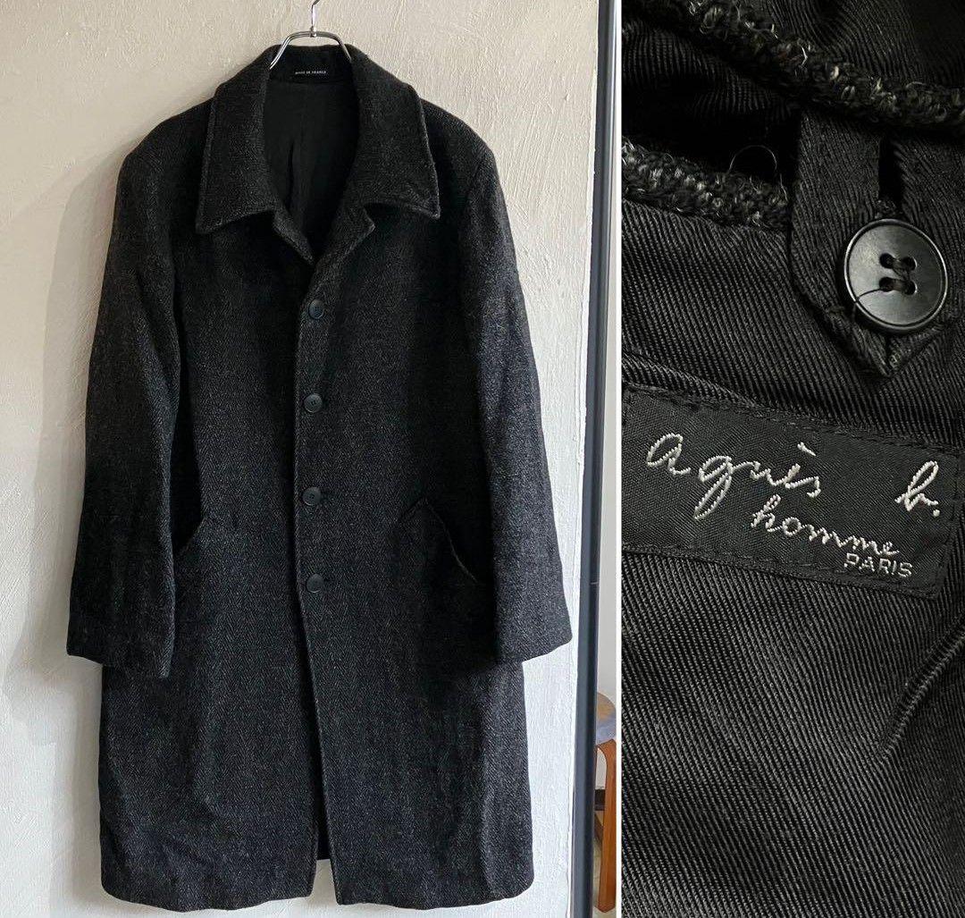 フランス製 Agnes b. ツイード ステンカラーコート