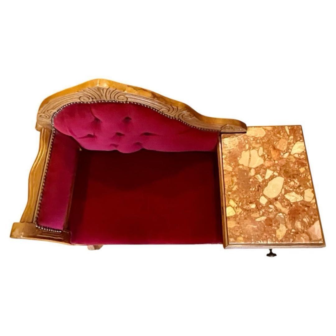 【アンティーク/希少】イタリア製 テレフォンベンチ ロココ調 猫脚 大理石