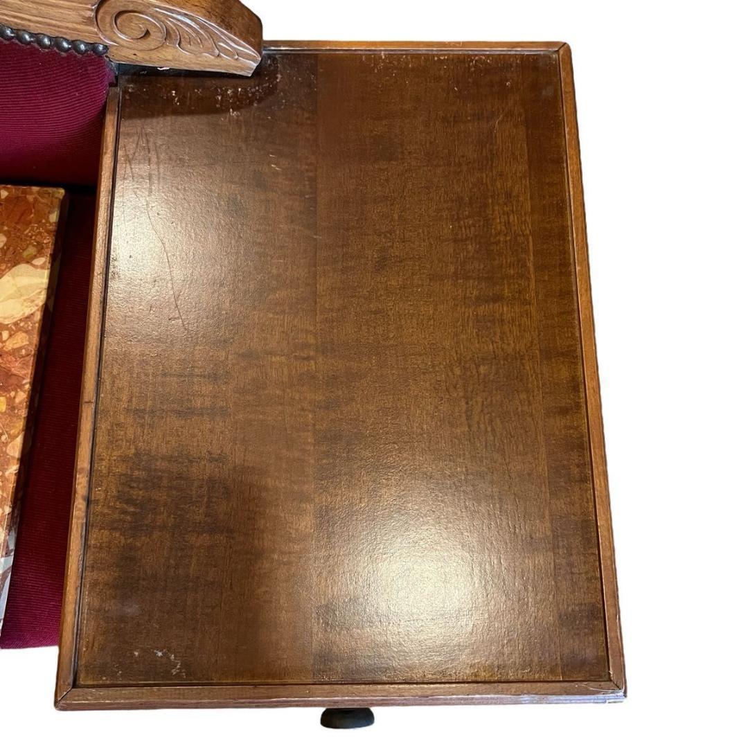 【アンティーク/希少】イタリア製 テレフォンベンチ ロココ調 猫脚 大理石