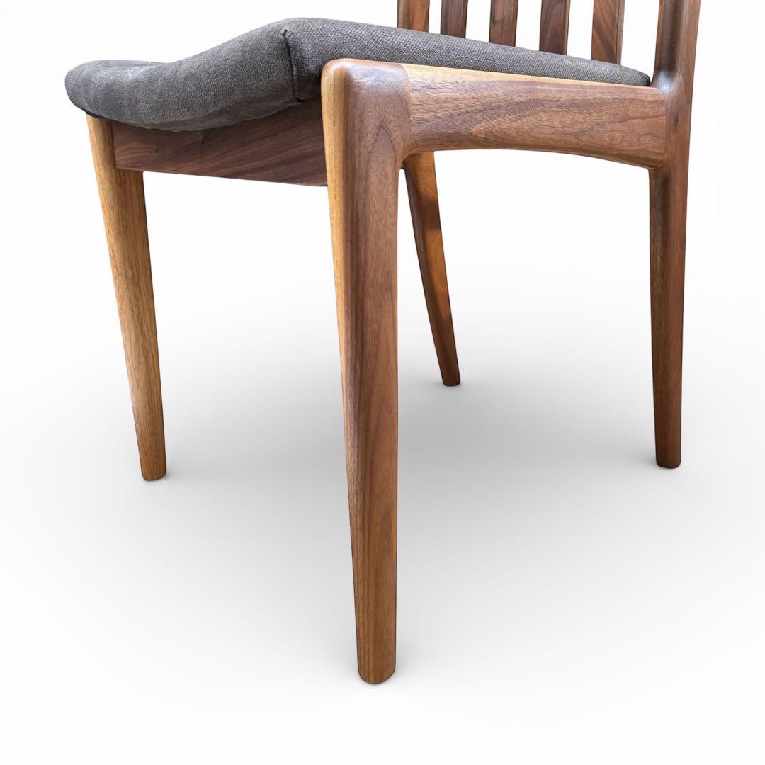 【美品】ナガノインテリア ウォールナット無垢材 ダイニングチェア オイル仕上げ①