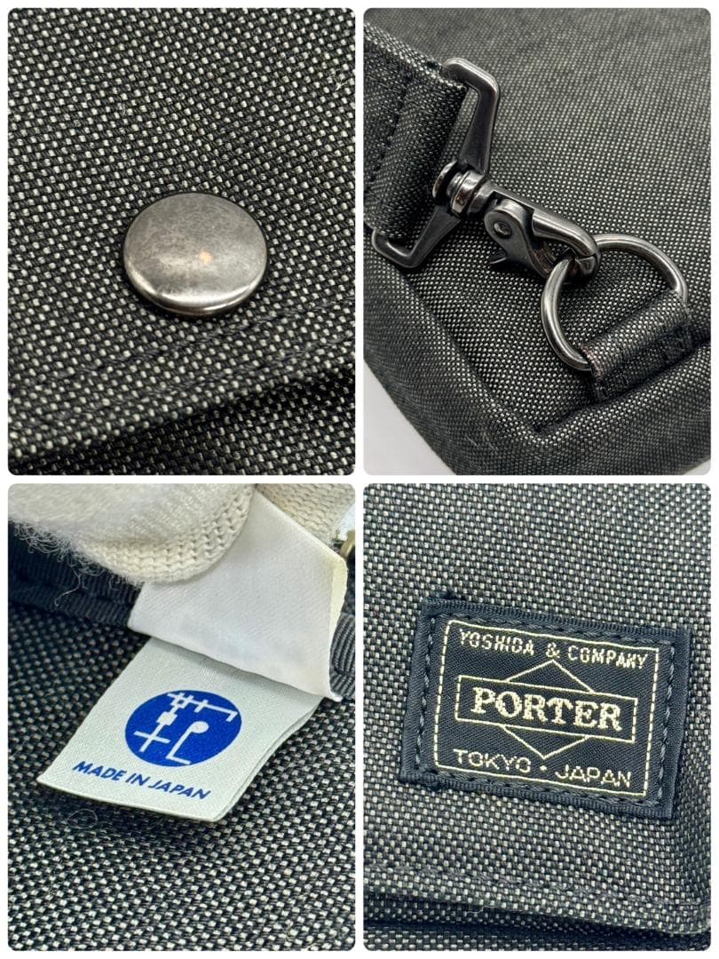PORTER ポーター スモーキー ショルダーバッグ ボディバッグ ブラック