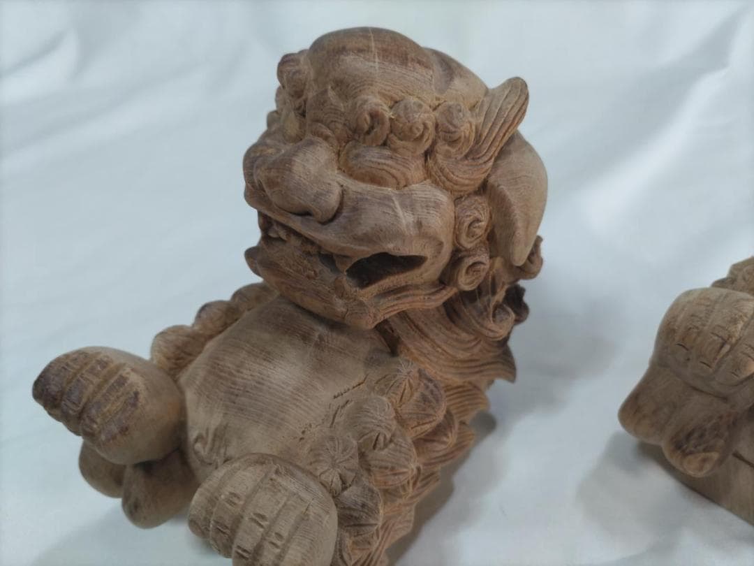 値下げ！【獅子鼻】3寸　社寺仏閣、山車、屋台、木鼻、だんぢり彫刻 　1組（2体）