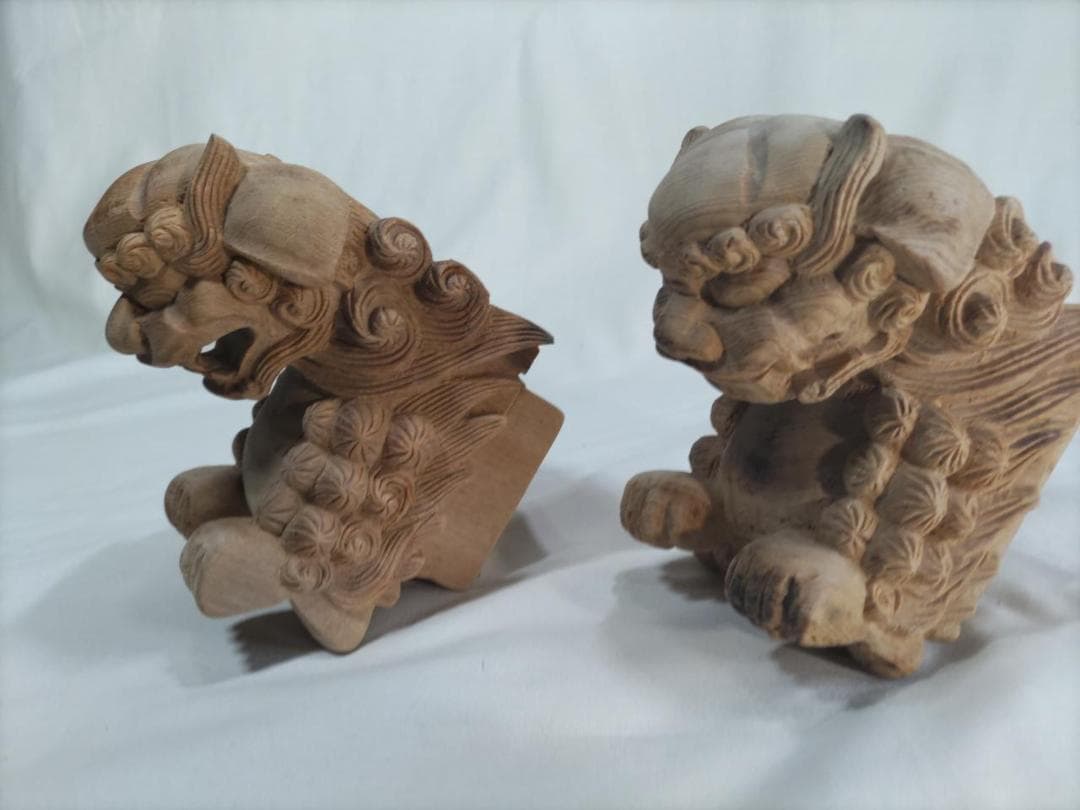 値下げ！【獅子鼻】3寸　社寺仏閣、山車、屋台、木鼻、だんぢり彫刻 　1組（2体）