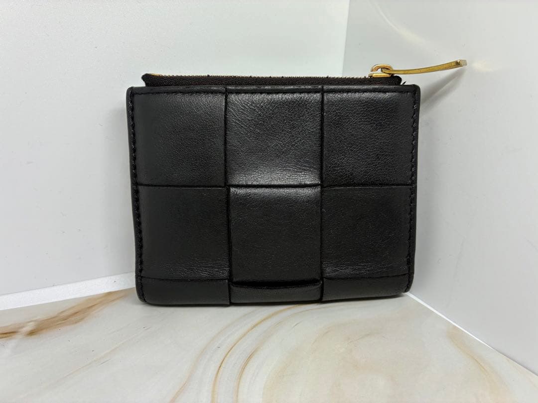 BOTTEGA VENETA カセット スモール 二つ折り財布 ブラック