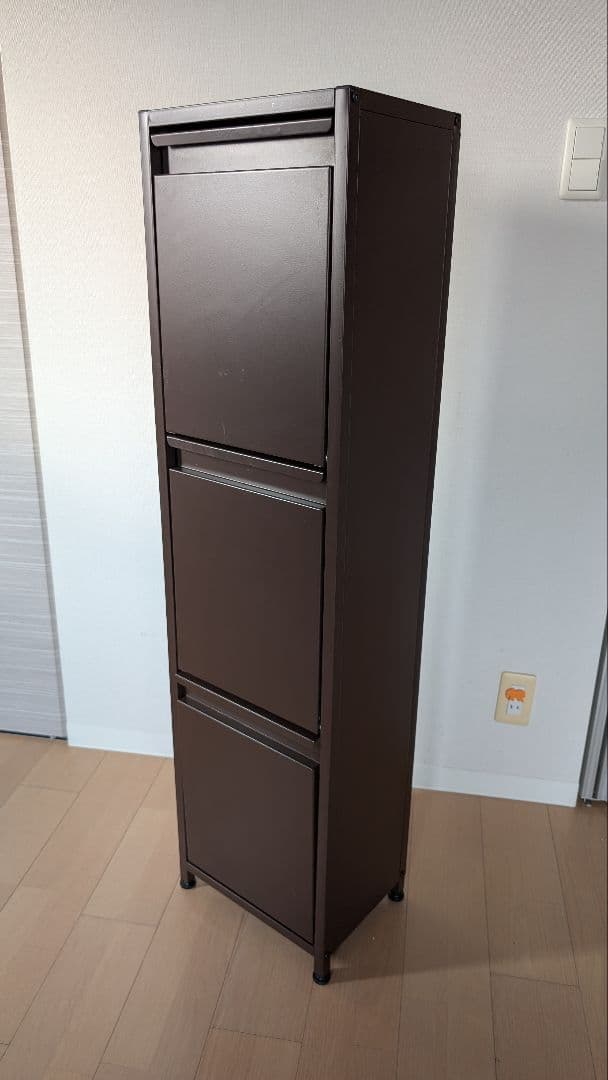 ダストボックス３段（３分別ゴミ箱）幅約34cm奥行約24.5cm高さ約127cm