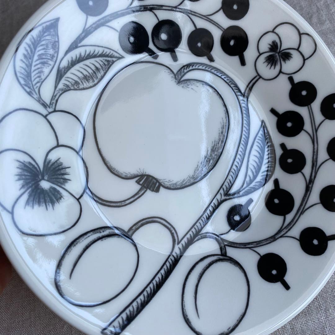 アラビア ブラックパラティッシ カップ&ソーサー 2客セット 旧ロゴ