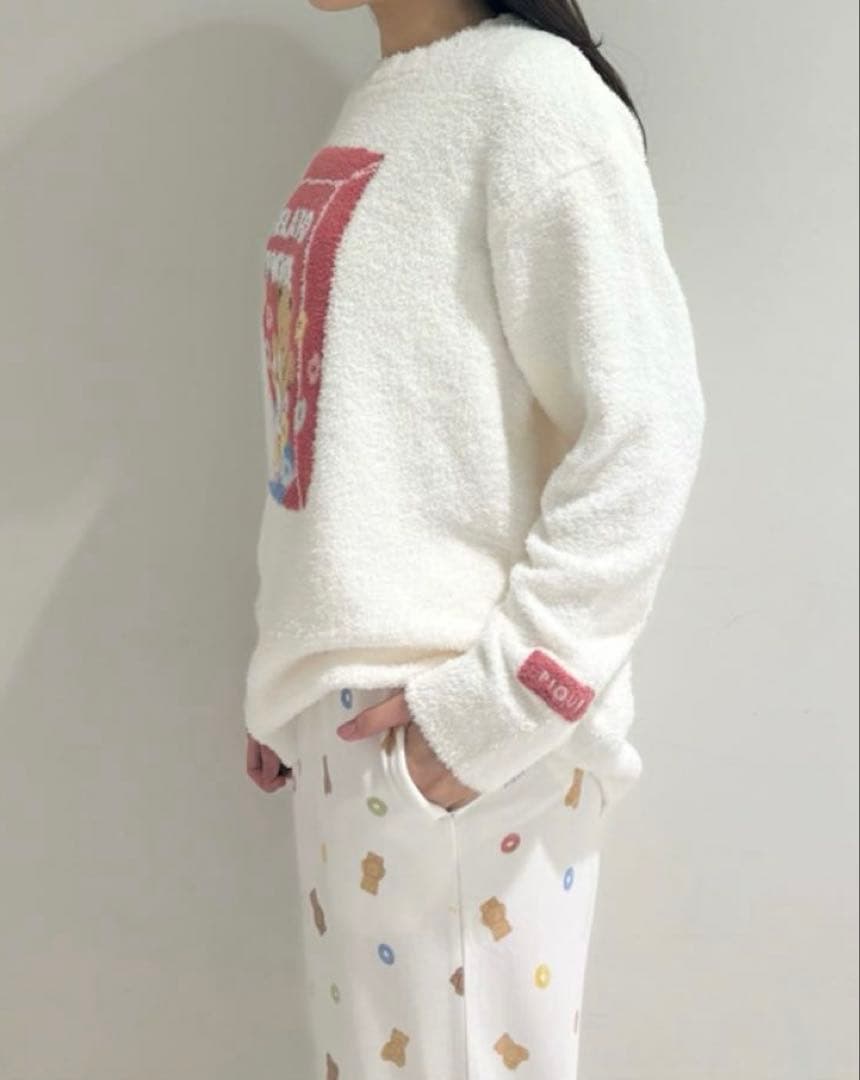 ジェラピケ　シリアルベアジャガードプルオーバー＆シリアルベア柄ロングパンツセット