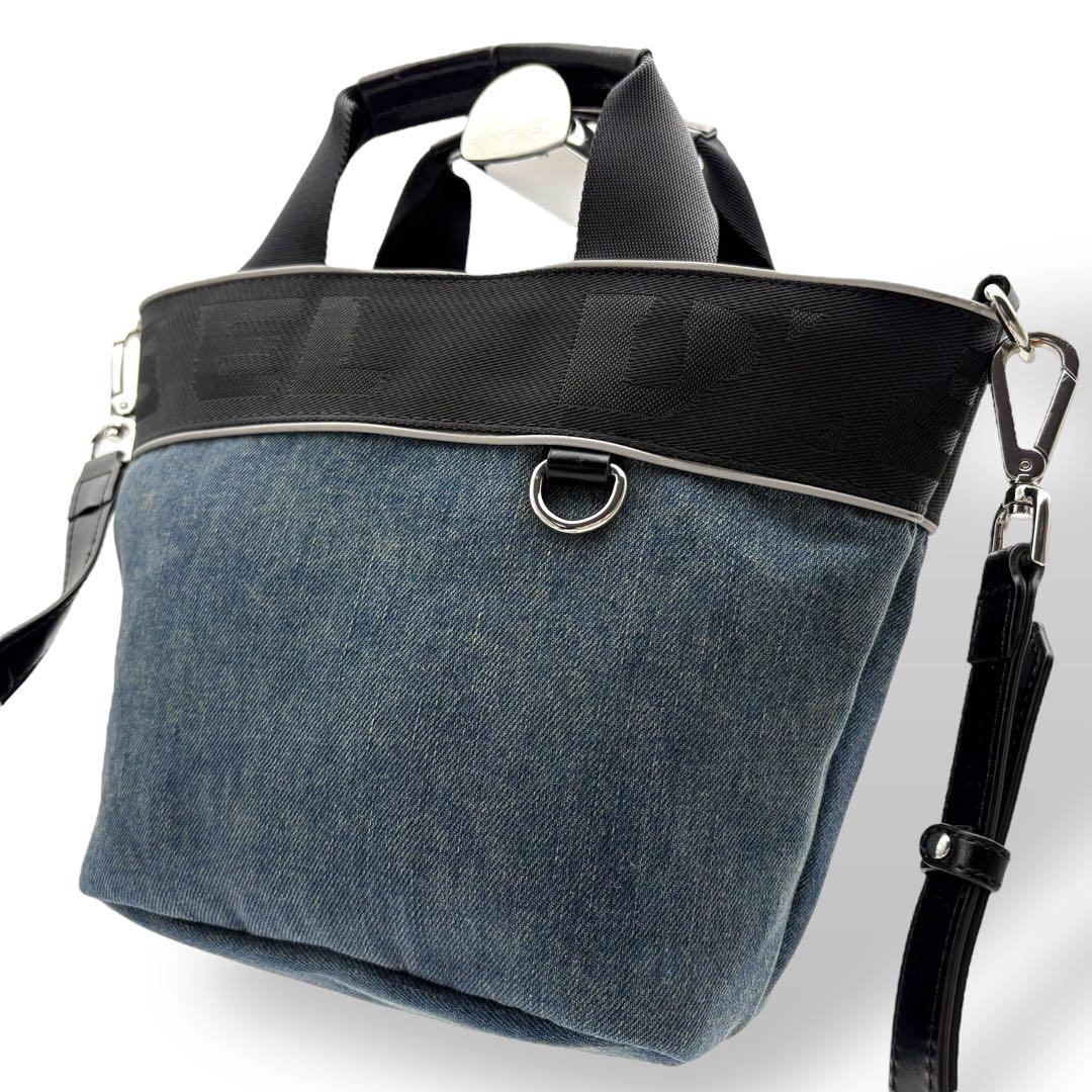ディーゼル ハンドバッグ トートバッグ 2way 腕掛け 斜め掛け デニム ロゴ