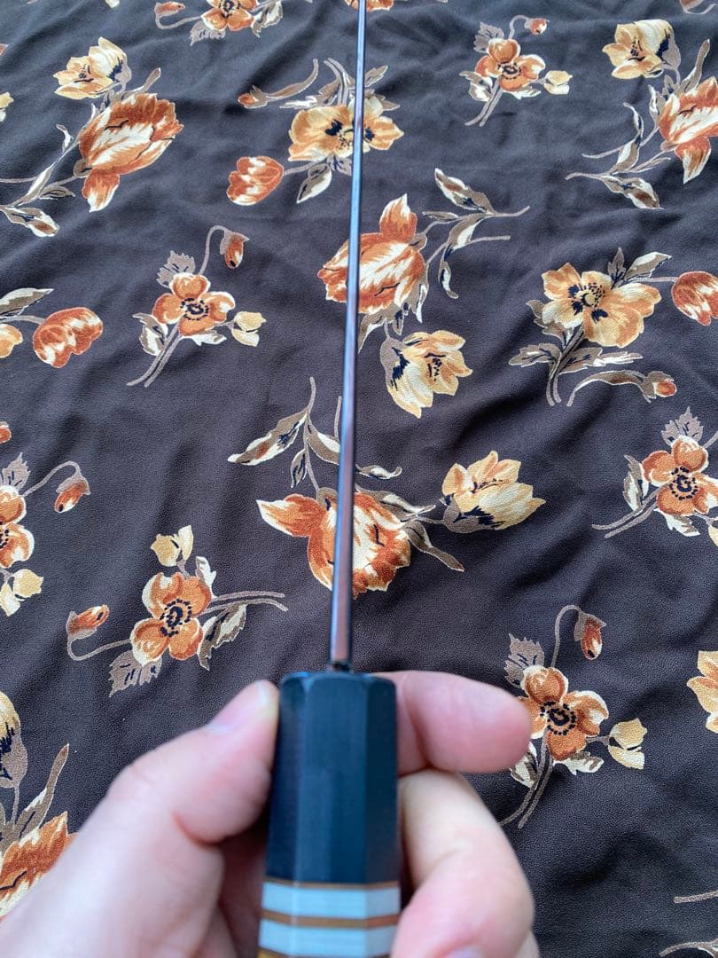 景清 KAGEKIYO 青紙一号 黒染めダマスカス オレンジハンドル 240mm