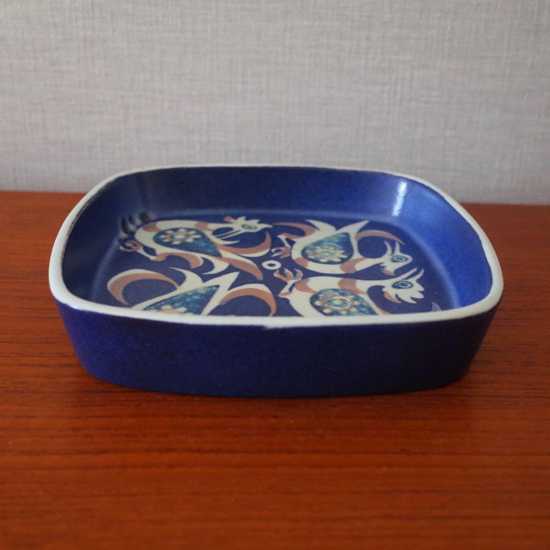 ロイヤルコペンハーゲン／角皿／鳥／ブルーバード／北欧ヴィンテージ食器／デンマーク