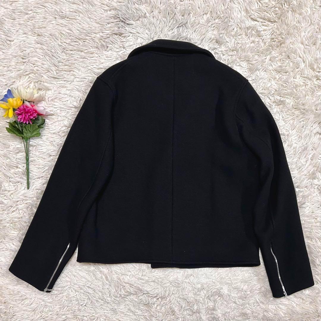 【極美品】yori カシミヤ混 ウール ライダース ジャケット 38 ブラック