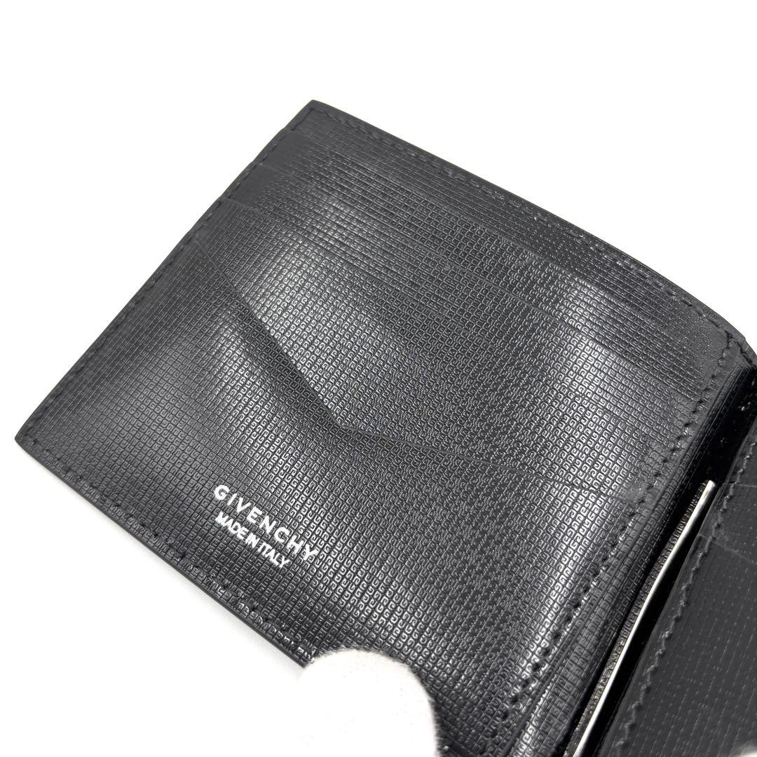 【未使用保管品・付属品完備】ジバンシー マネークリップ ロゴ レザー グリーン