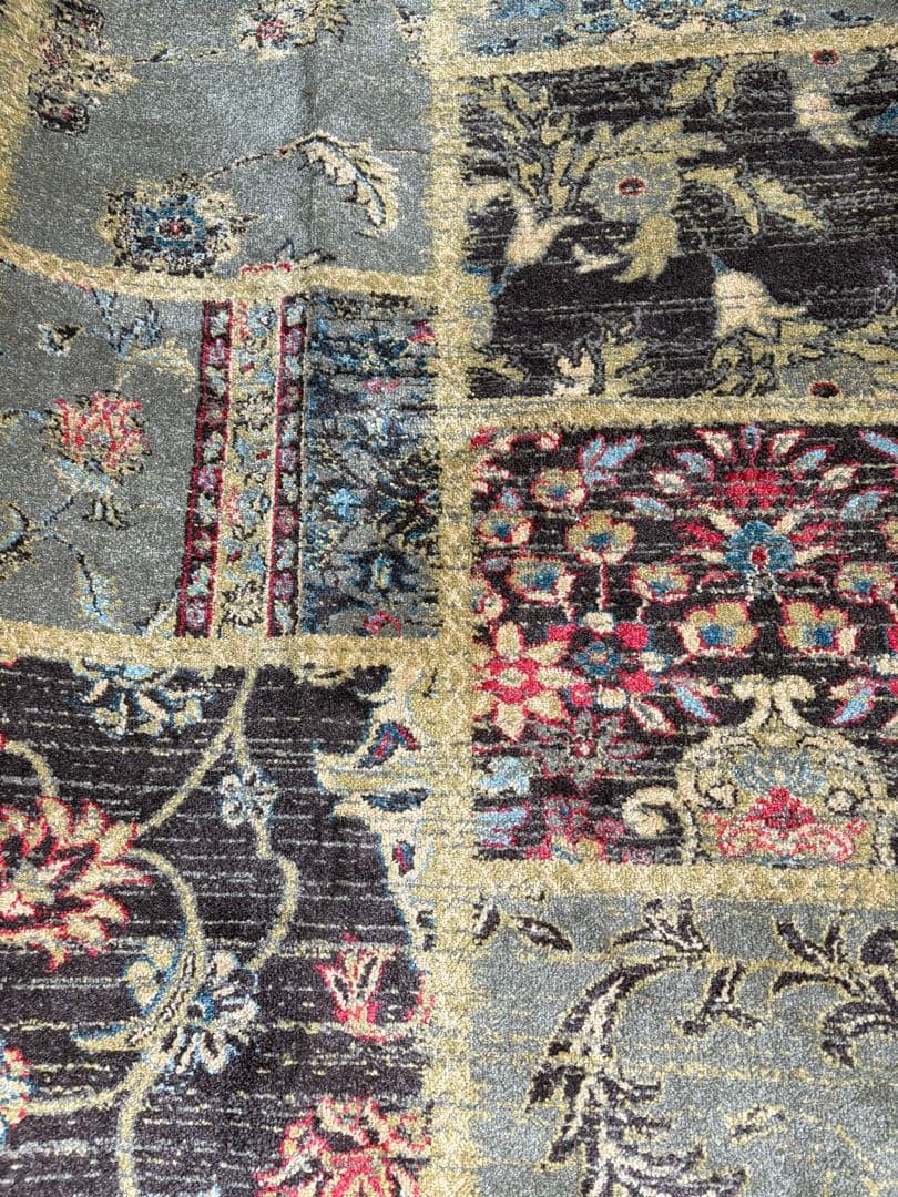 サヤンサヤンラグマット アンティーク風 カーペット パッチワーク ウィルトン織り