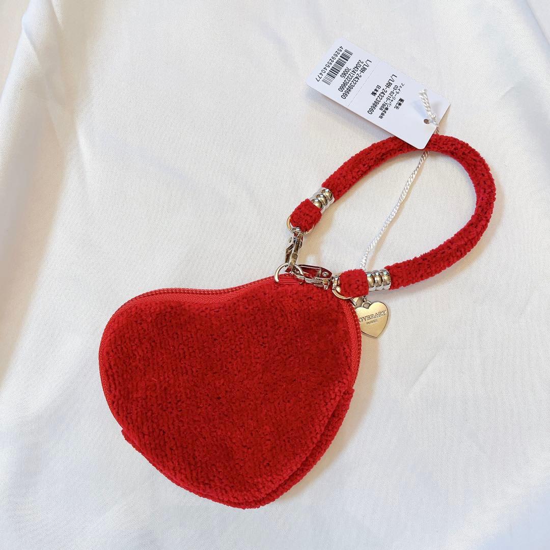 【新品】FEILER フェイラー ラブラリーハート ハート型ポーチ ダークレッド