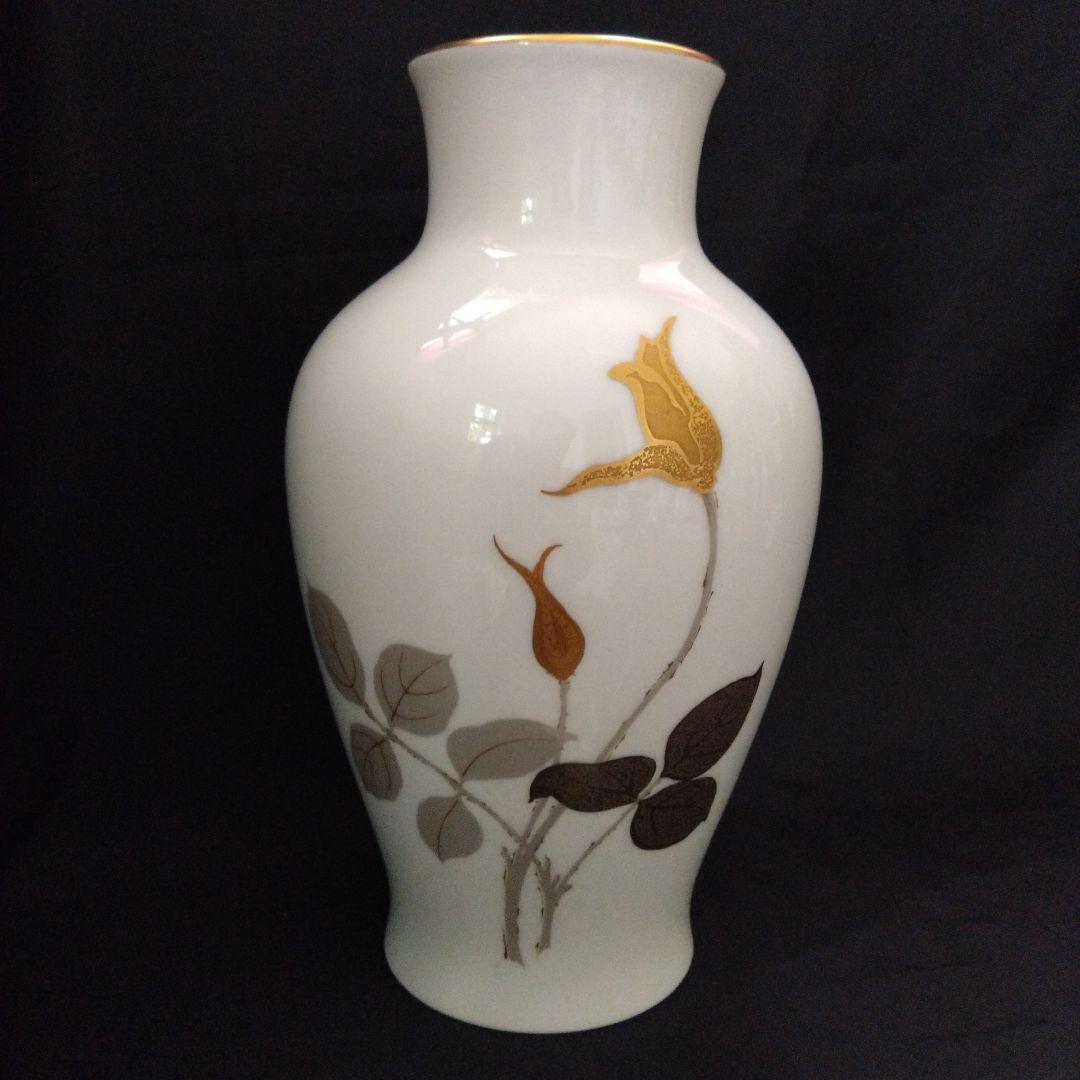 大倉陶園 金蝕バラ 花生 花器 28cm OKURA