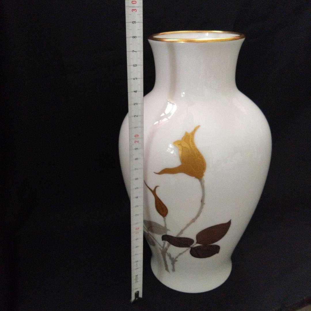 大倉陶園 金蝕バラ 花生 花器 28cm OKURA