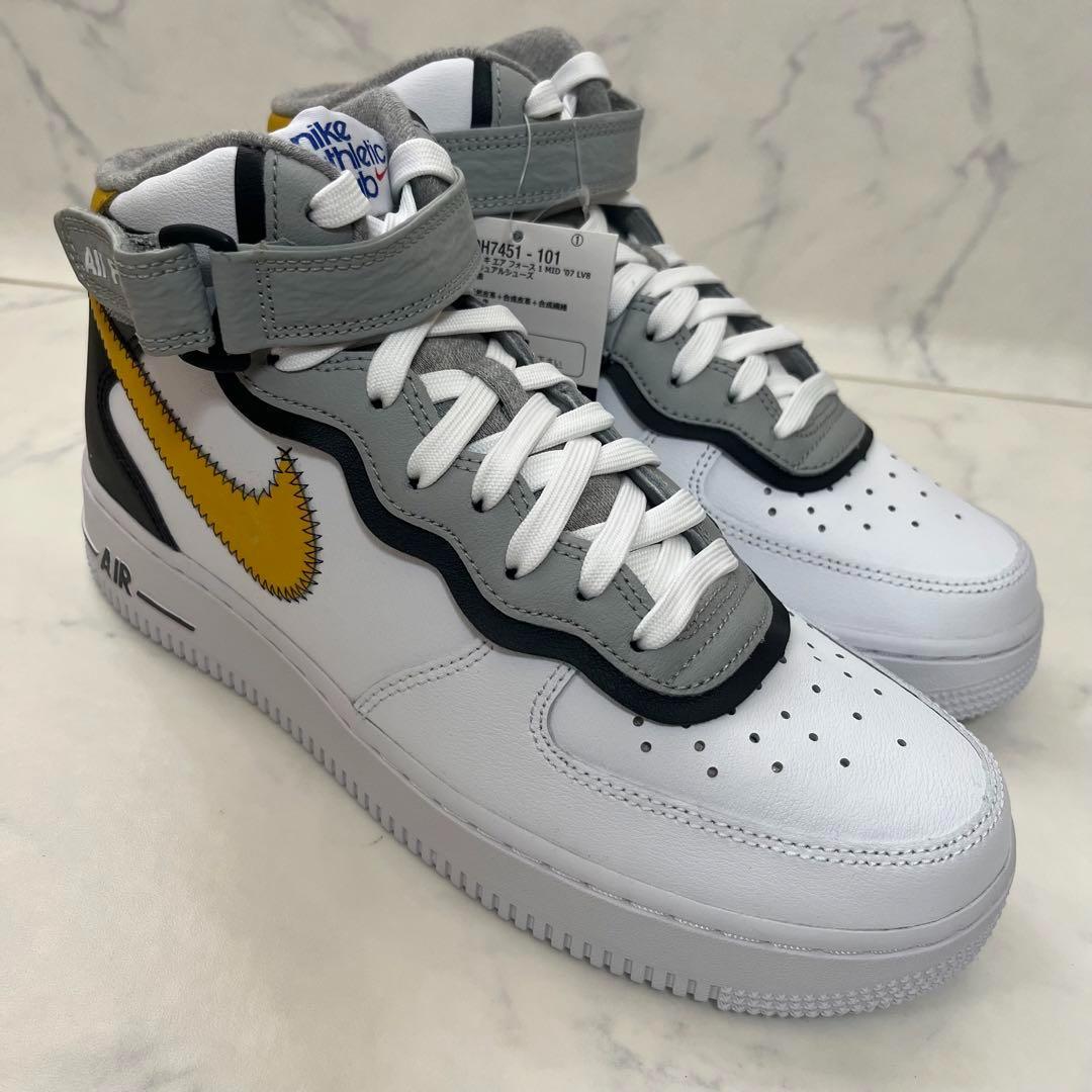 ナイキ エアフォース1 ミッド ホワイト ダーク サルファー アスレチック