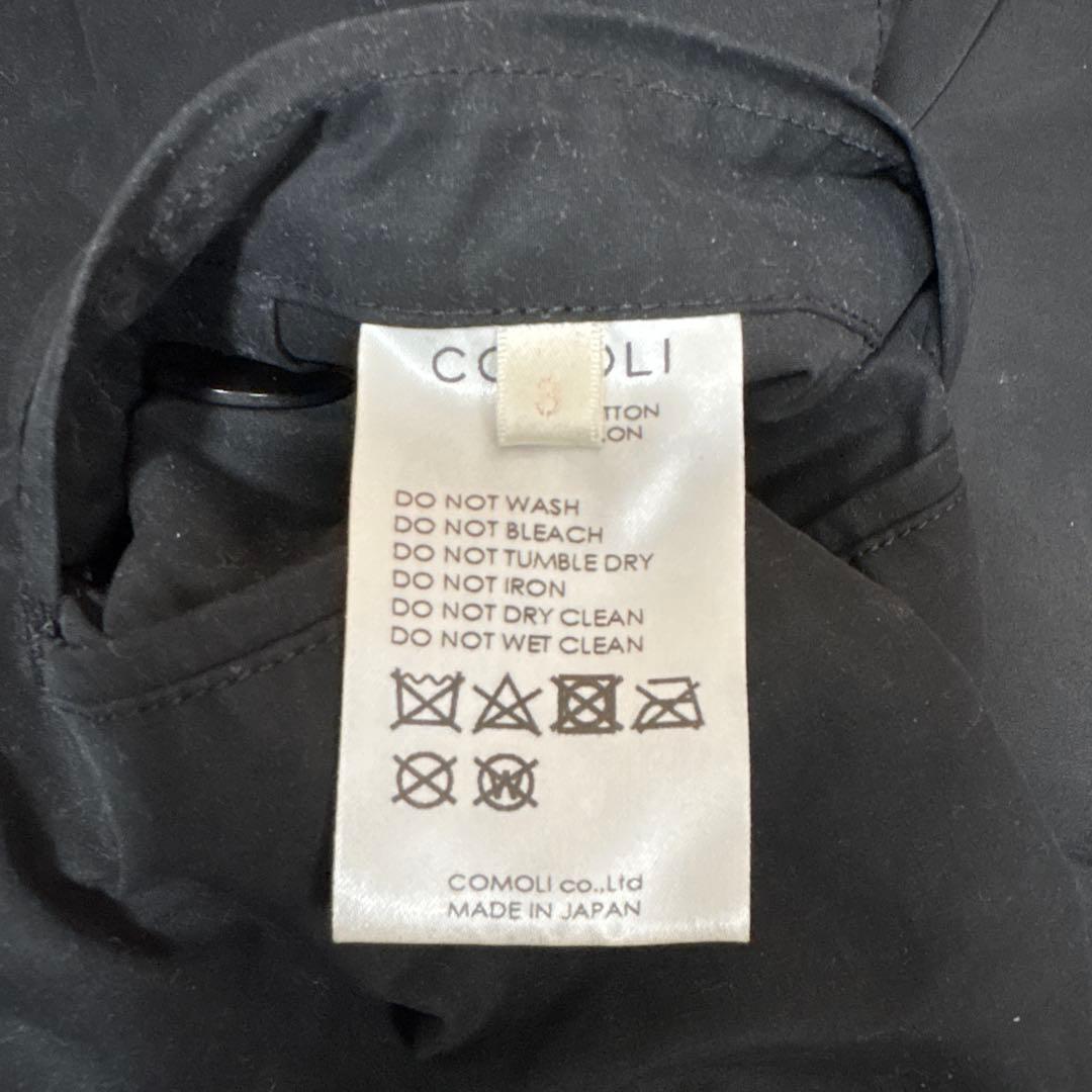 COMOLI コモリ タイロッケンコート コットンナイロン ブラック 3