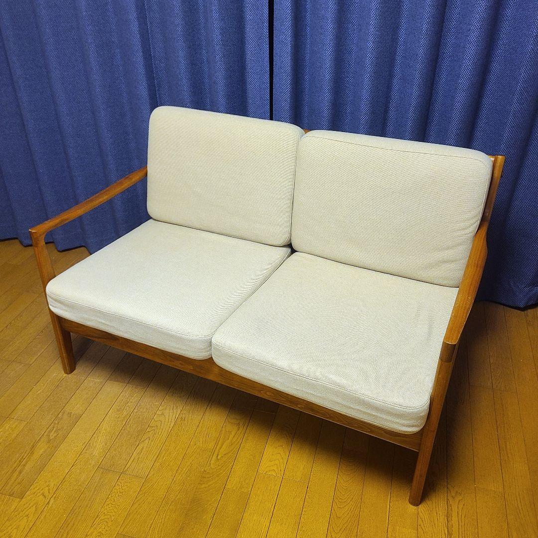 【引き取り優先】起立木工 ノルディ 2人掛けソファ IDC大塚家具 北欧