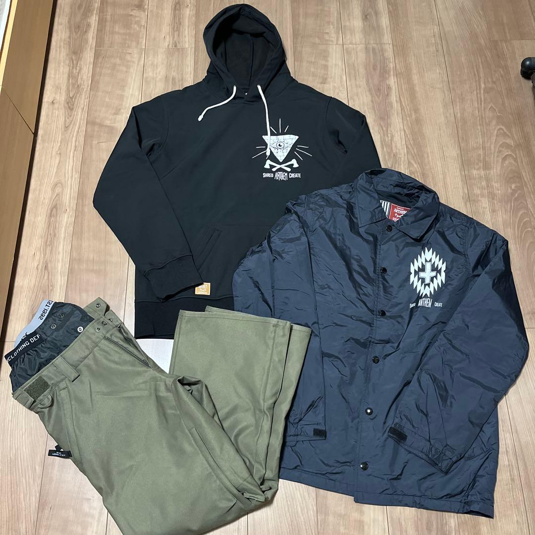 スノーボード　ウェア　アンセム　パーカー　コーチジャケ　上下セット