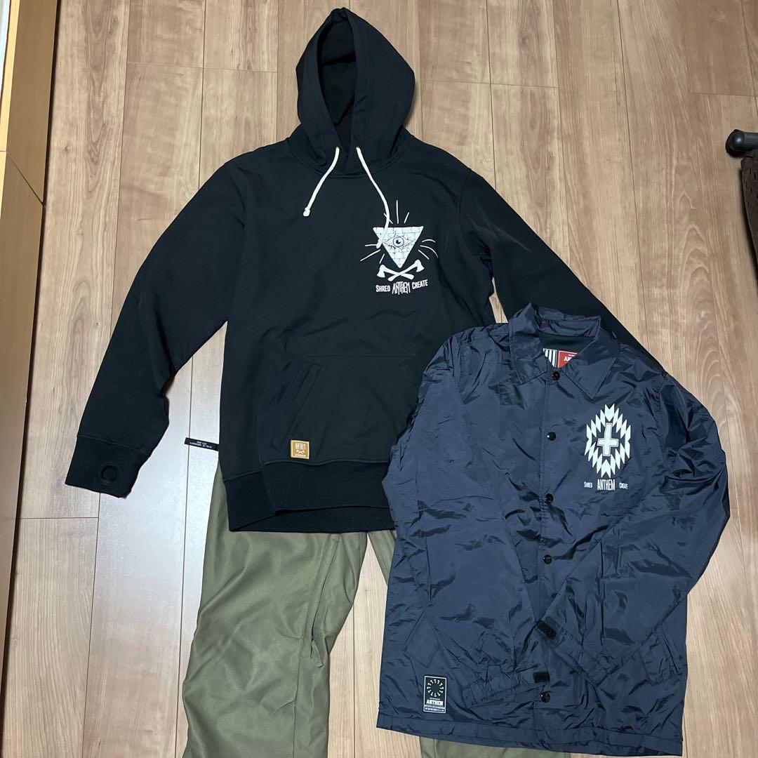 スノーボード　ウェア　アンセム　パーカー　コーチジャケ　上下セット