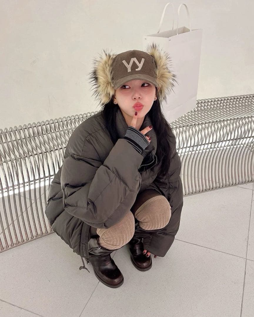 【新品未使用】open Yy ファーキャップ ブラウン