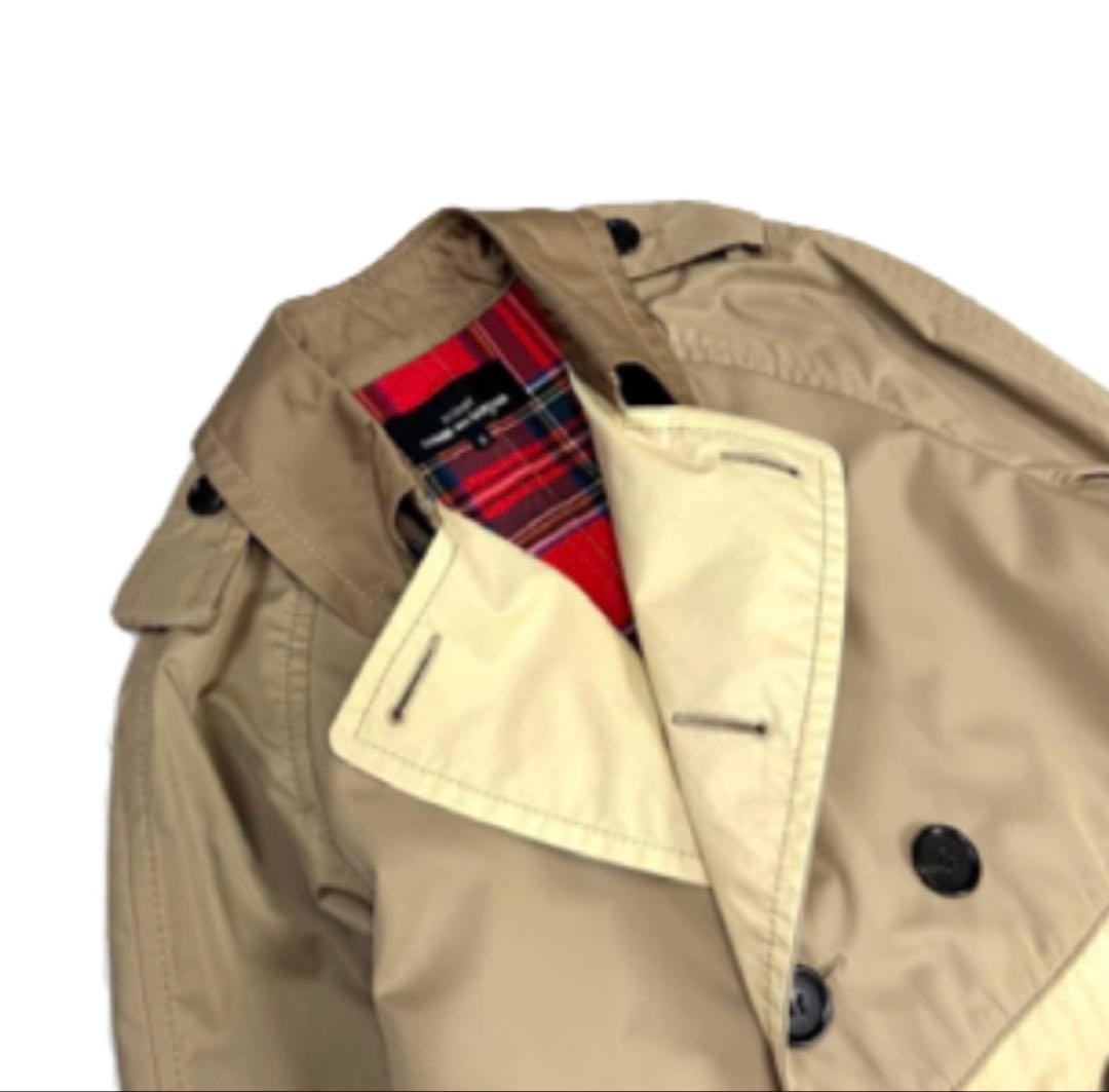 93 トリコ コムデギャルソン トレンチコート バイカラー チェック