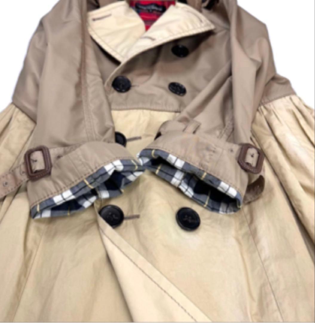 93 トリコ コムデギャルソン トレンチコート バイカラー チェック