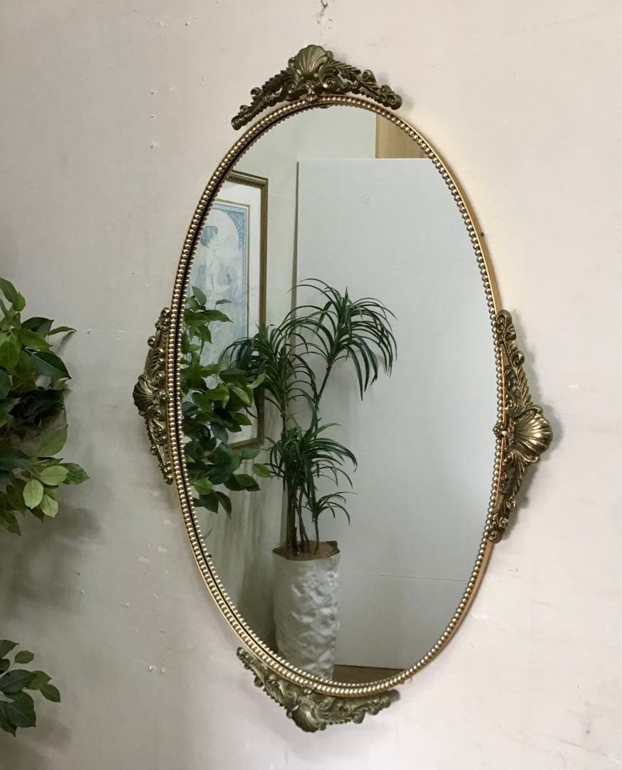 管255☆イタリア製☆アンティーク調☆クラシックミラー☆壁掛けミラー