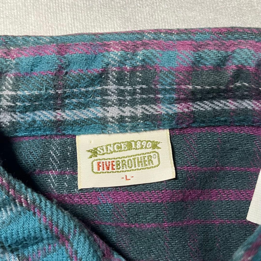 90s Five Brother ファイブブラザー ヘビーフランネルシャツ
