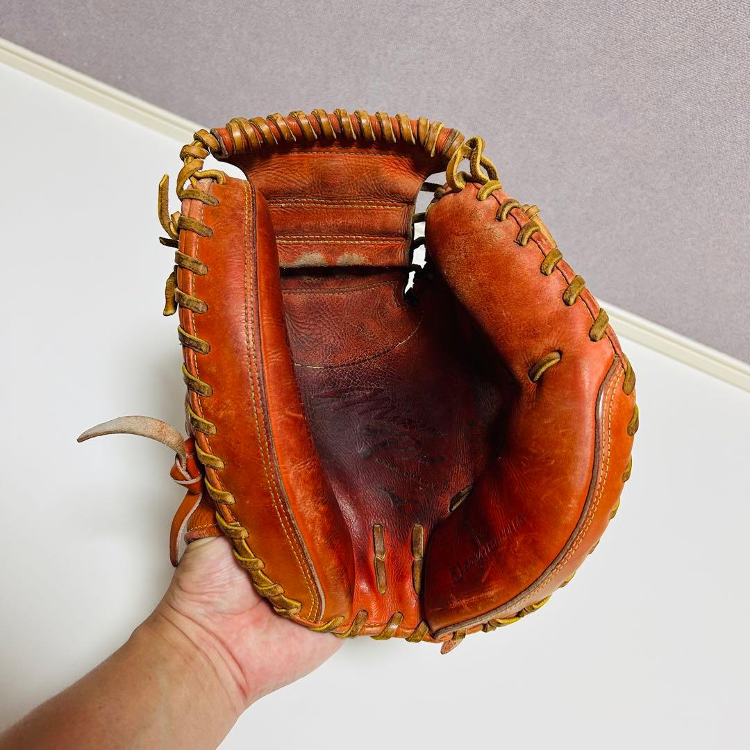 【型超良好】MizunoPro 硬式用 キャッチャーミット オレンジ