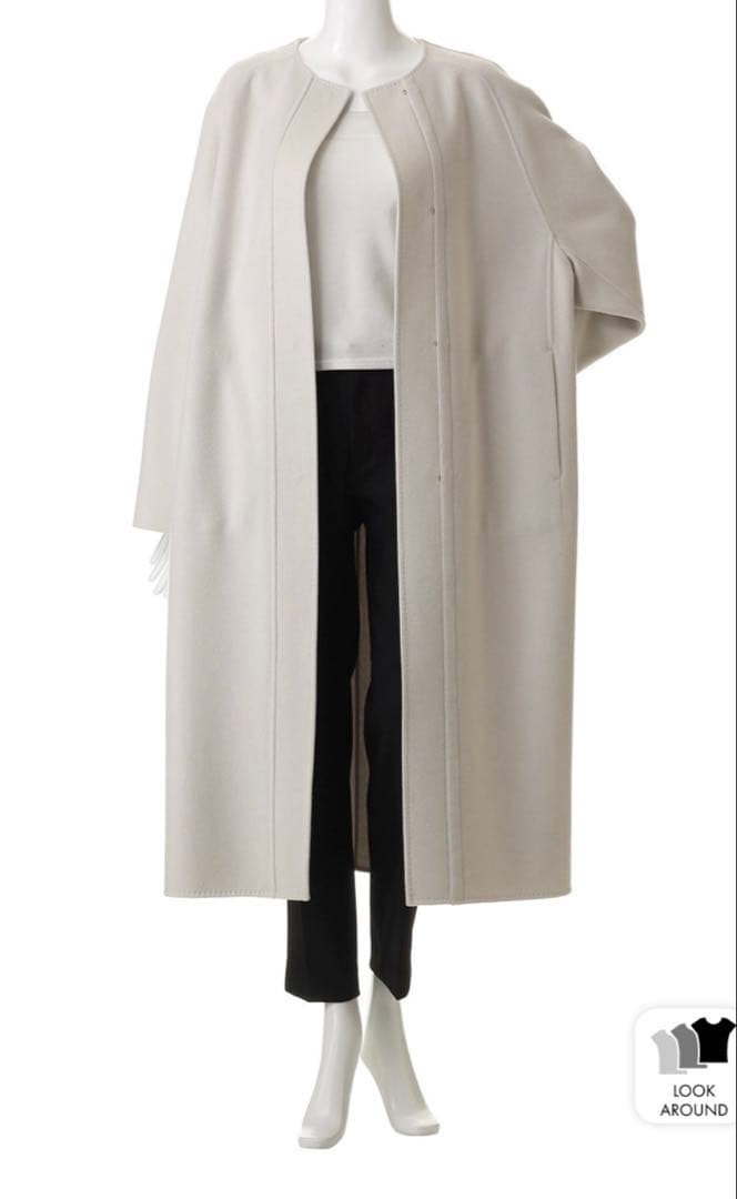 ebure 2025AW リュクスシャルムビーバー ノーカラーロングコート