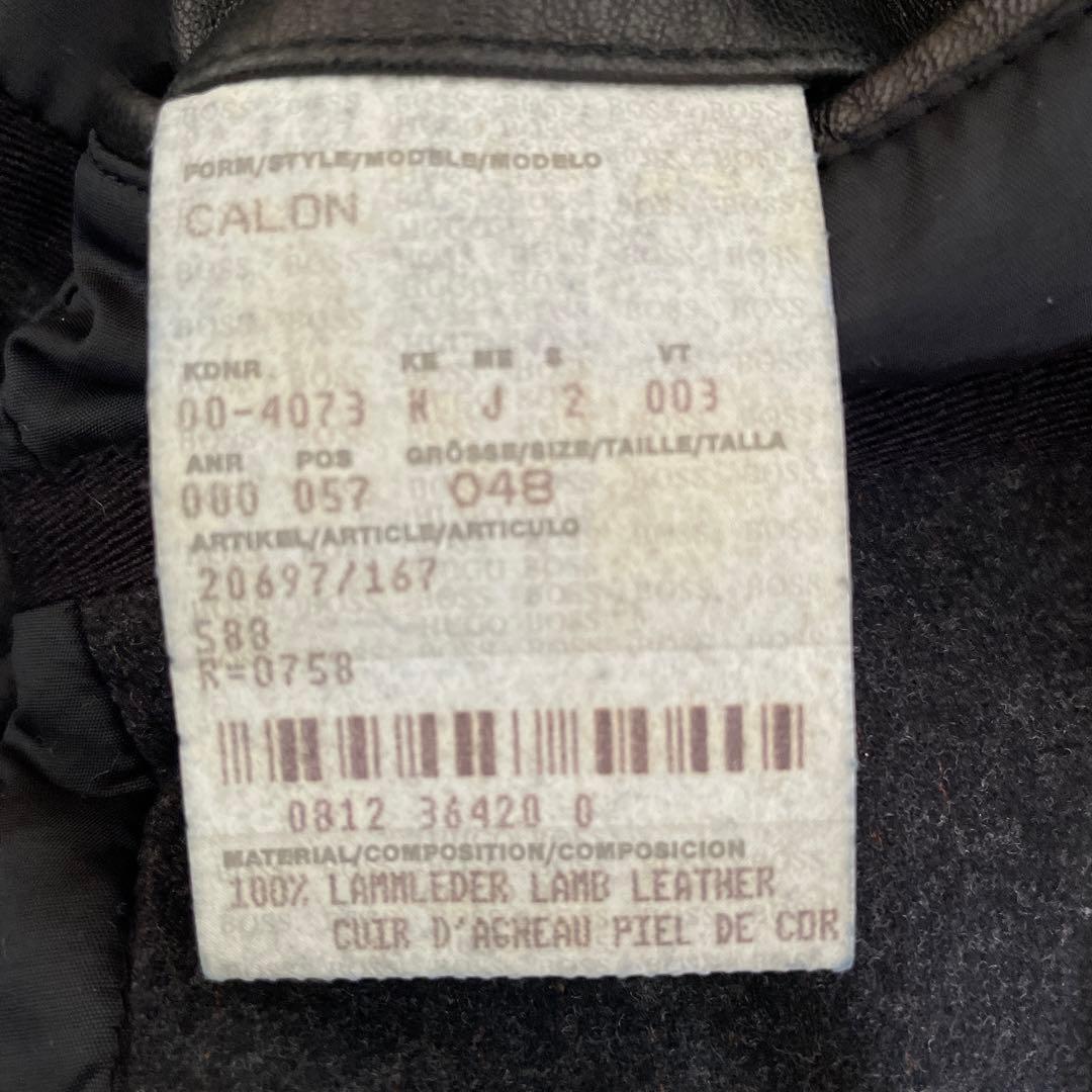 【超美品】HUGO BOSS ヒューゴボス 最高級 ラムレザー　ハーフコート