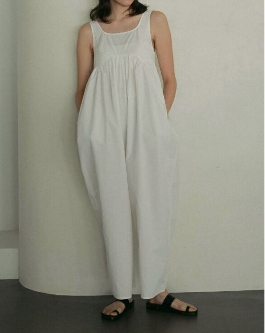 anuke 2025ssギャザーコンビネゾン ホワイト38