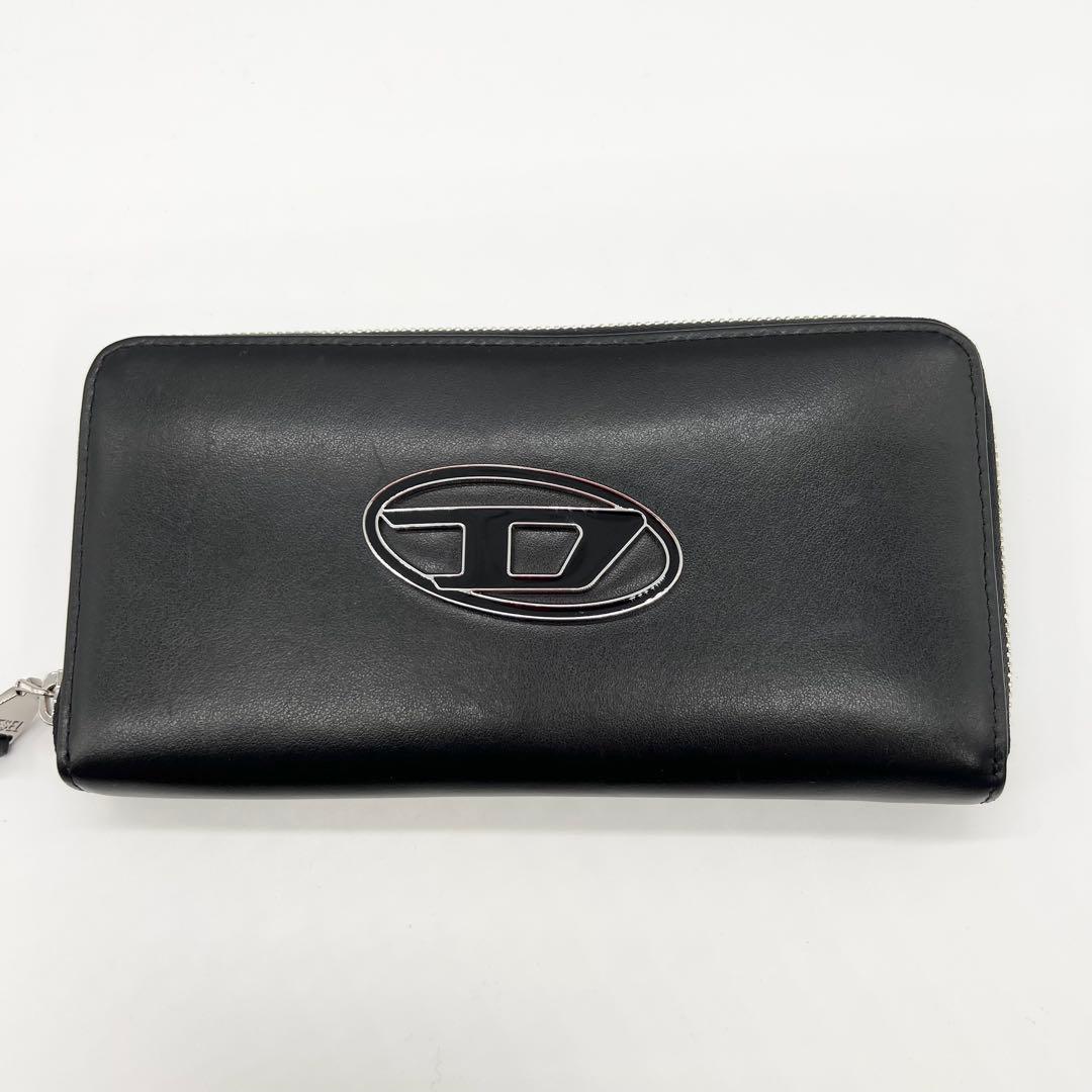 極美品✨DIESEL　長財布　Dロゴ　HOLI-D　レザー　ブラック　現行