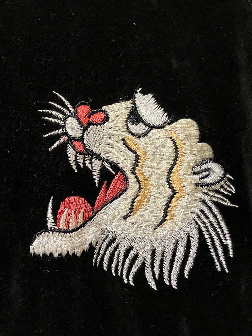 ヒューストン　スカジャン　別珍　白虎 龍　L