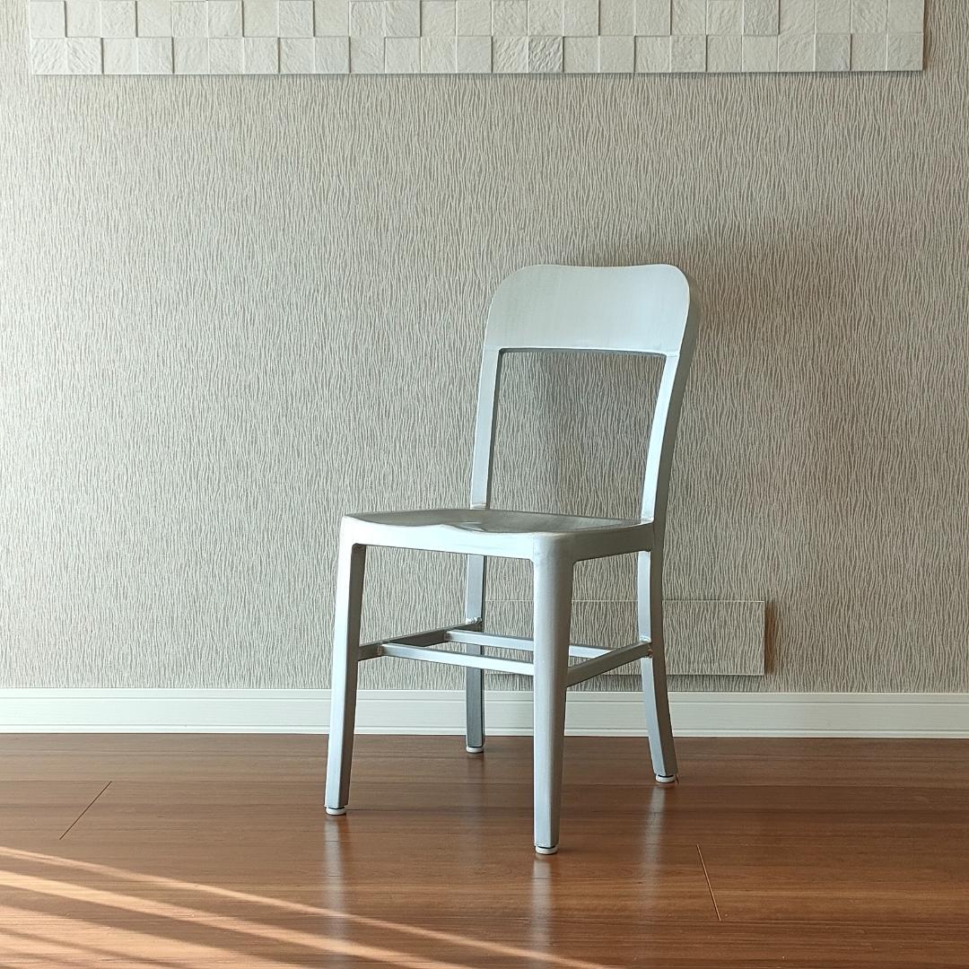 ヴィンテージ　アルミニウム 　チェア　座刳り　サイドチェア②