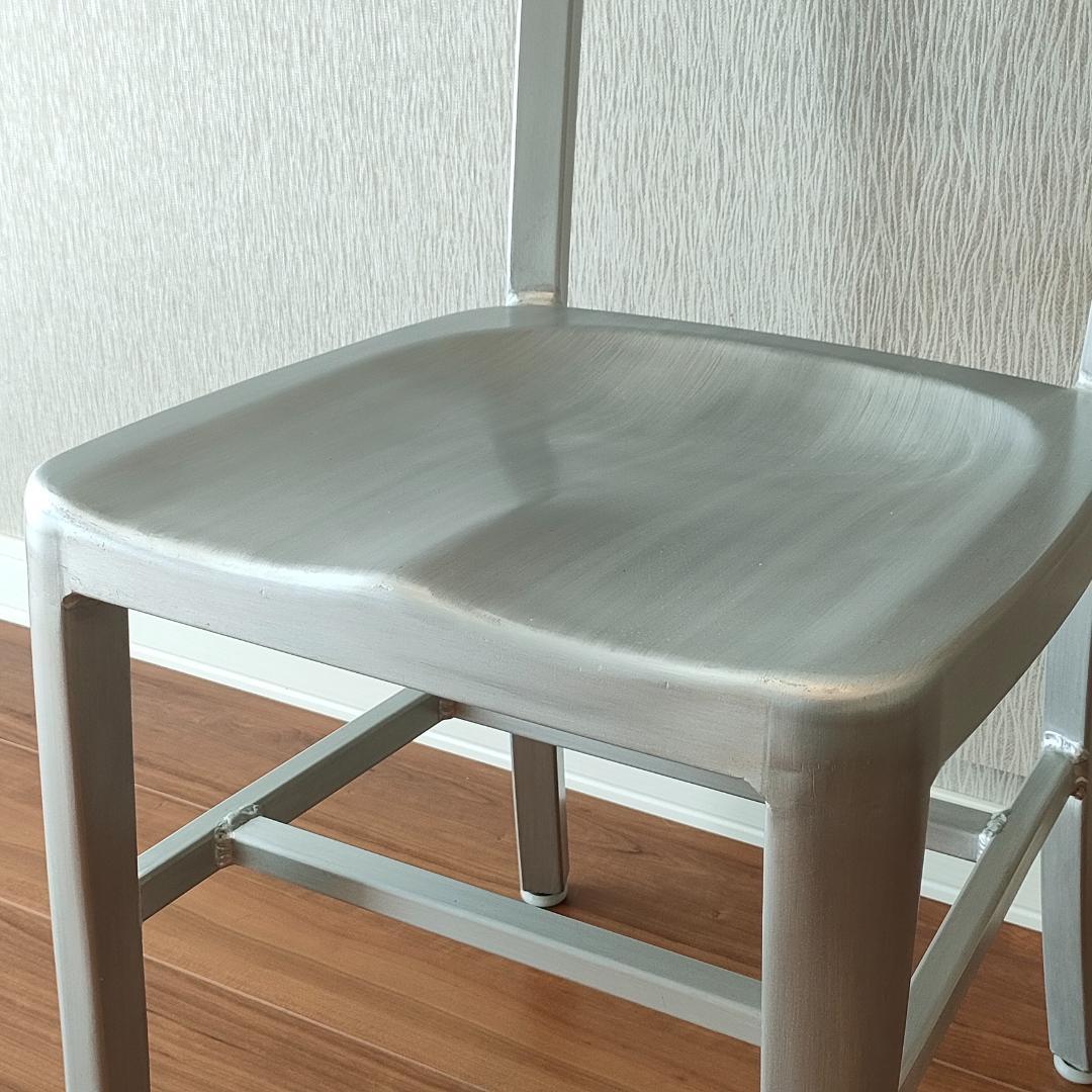 ヴィンテージ　アルミニウム 　チェア　座刳り　サイドチェア②