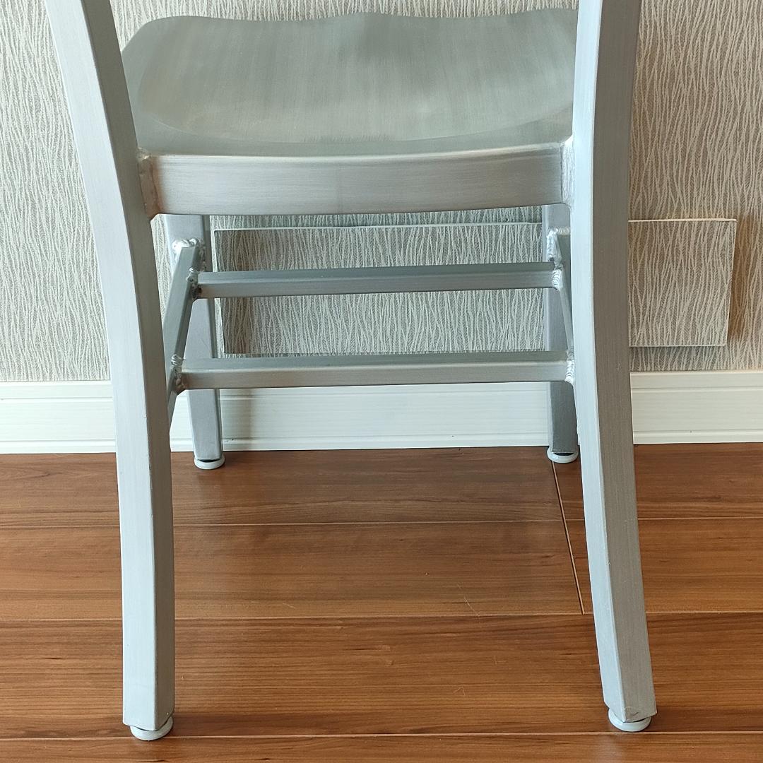 ヴィンテージ　アルミニウム 　チェア　座刳り　サイドチェア②