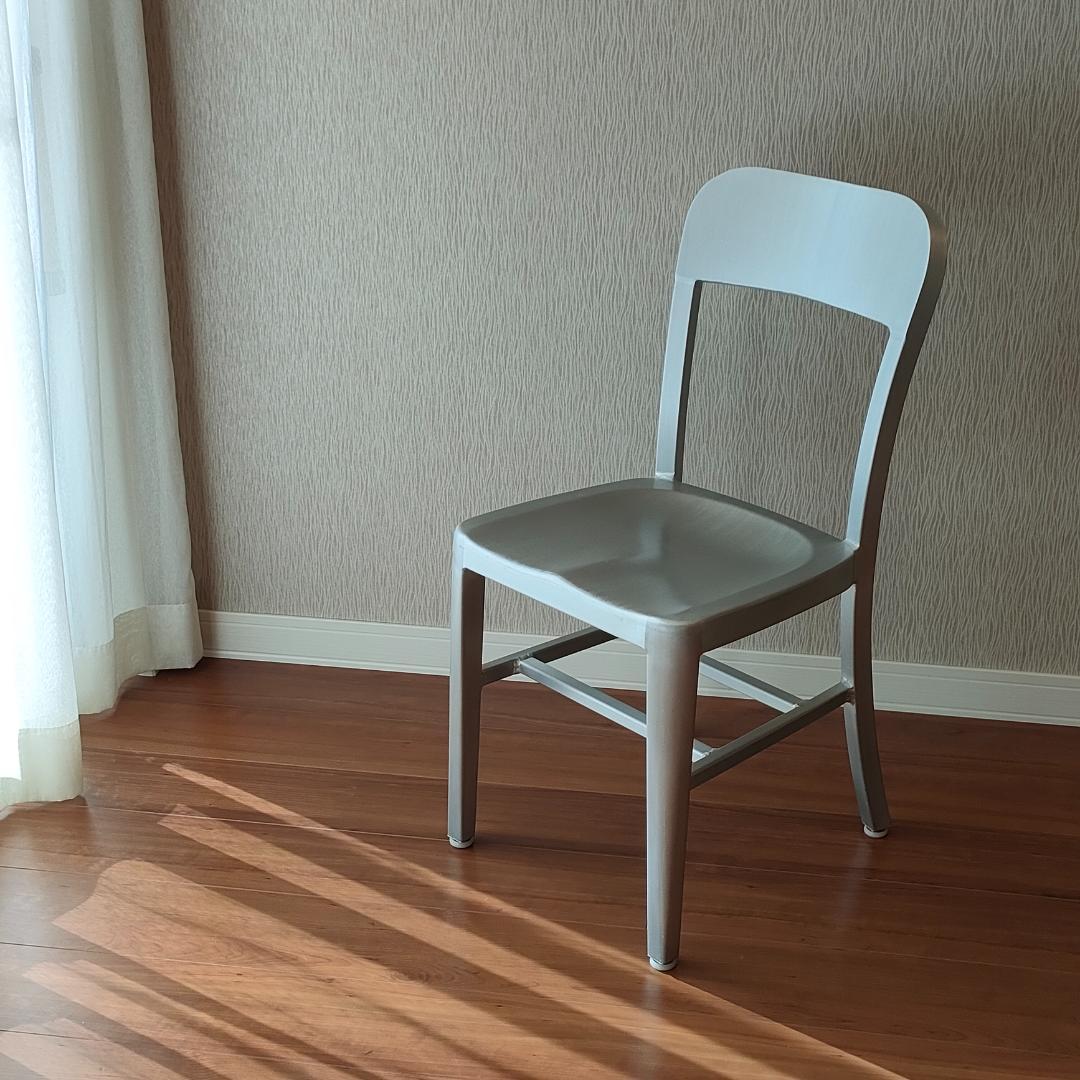 ヴィンテージ　アルミニウム 　チェア　座刳り　サイドチェア②