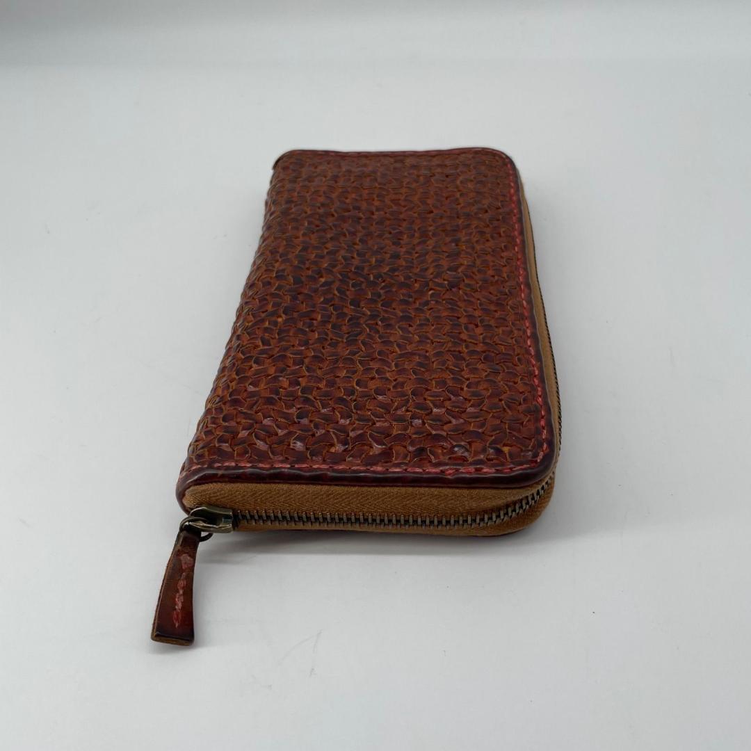 廃盤✨HENRY CUIR メッシュ 長財布 ラウンドファスナー ジップ レザー