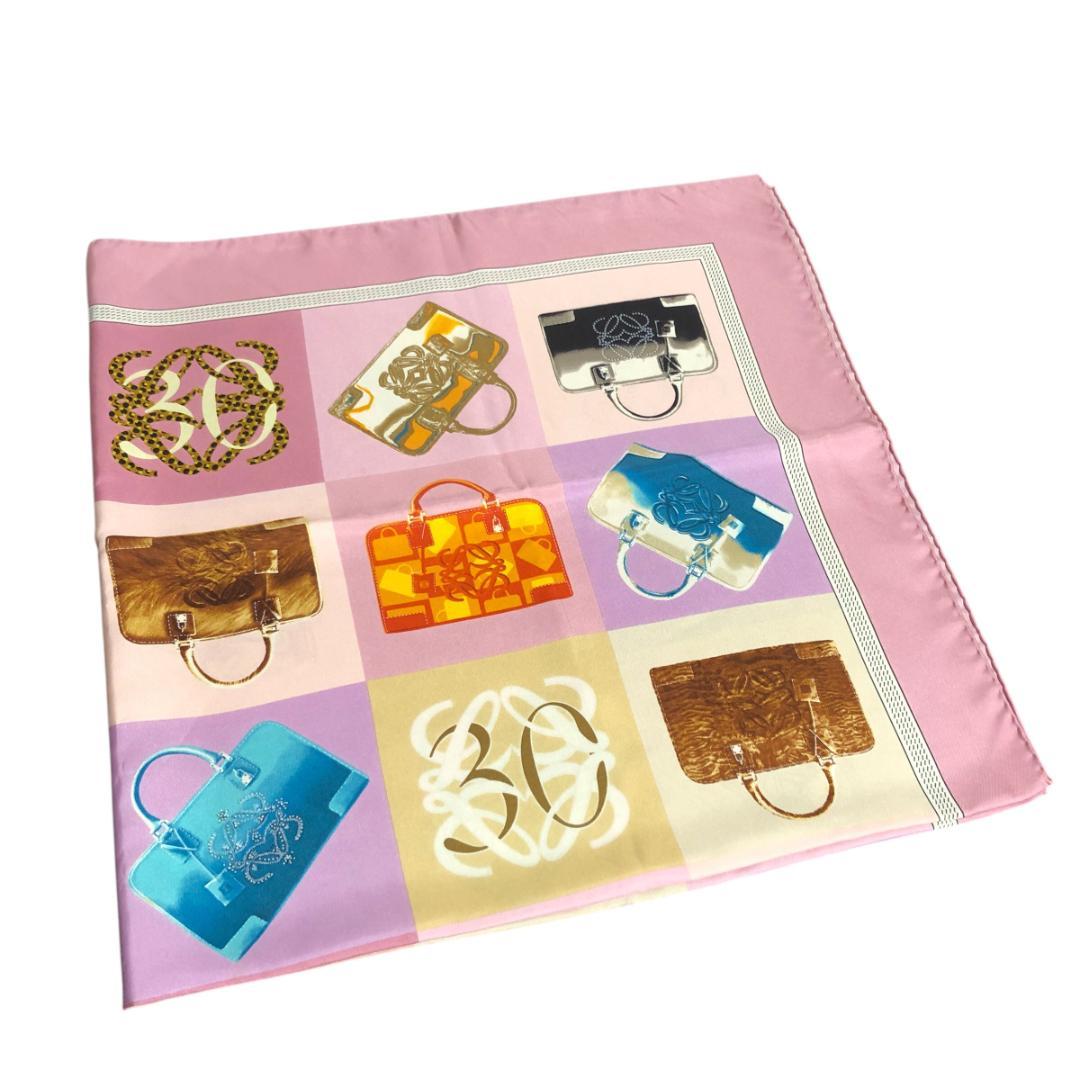 R*☆様 LOEWE アマソナ アナグラム 大判 スカーフ ショール シルク