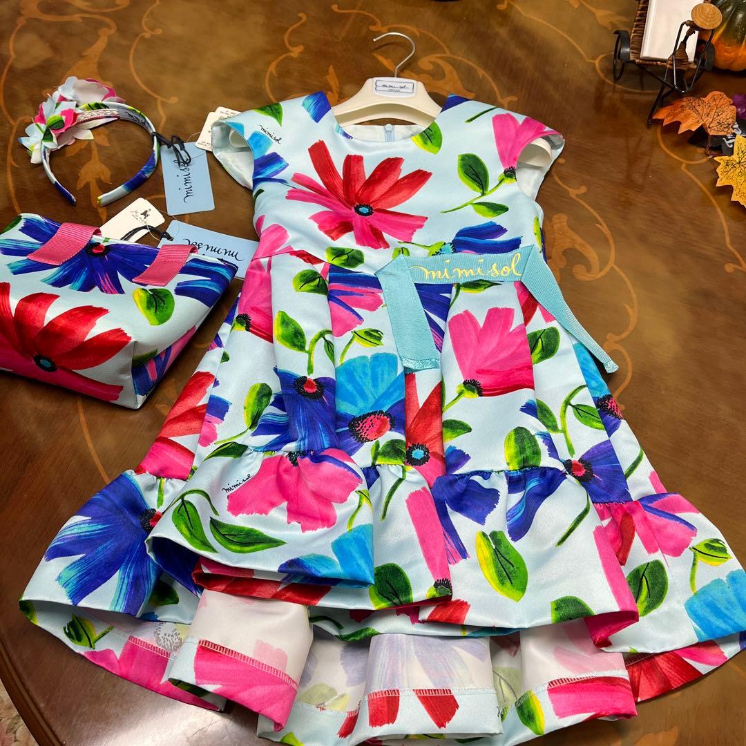 mimisol フラワープリント ワンピース セット